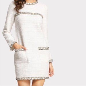 NWOT Classic Whipstitch Trim Tweed Dress